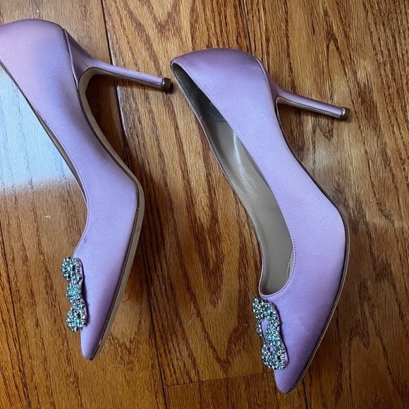 Manolo Blahnik Hangisi lilac satin 105mm pumps Size 41 - Picture 4 of 7